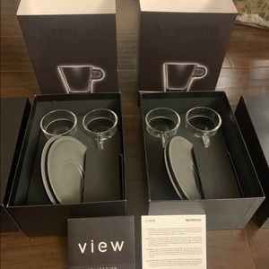 NEW Nespresso View Collection Espresso Cups and Saucers Set of 2